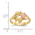 thumbnail image 3 of Finest Gold 14K Two-Tone Diamond-Cut Rose Ring - Size 6, 3 of 6