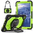 thumbnail image 2 of Funda Resistente a Golpes para Samsung Galaxy Tab A11, Funda Protectora de Silicona + Capa de PC con Rotación de 360°, Asa Cuadrada y Soporte con Correa para el Hombro, Amarillo, para Galaxy Tab A11, 2 of 8