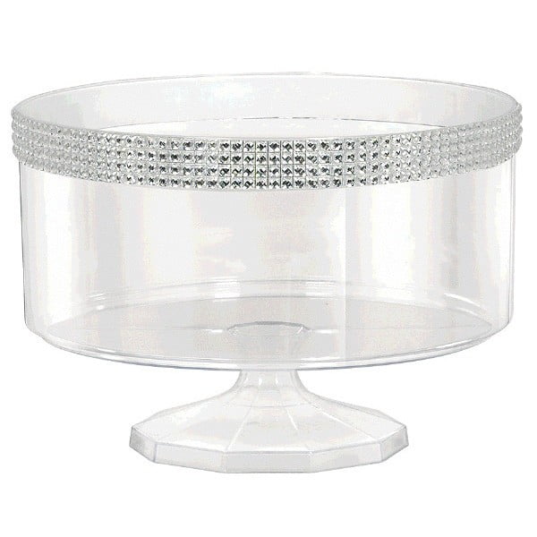 Trifle Container with Silver Gems Large 7.5in 1PC 7.5in