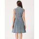 thumbnail image 3 of Vestido de mezclilla para mujer Vestido midi de jean desgastado sin mangas Azul Polvoriento L, 3 of 5