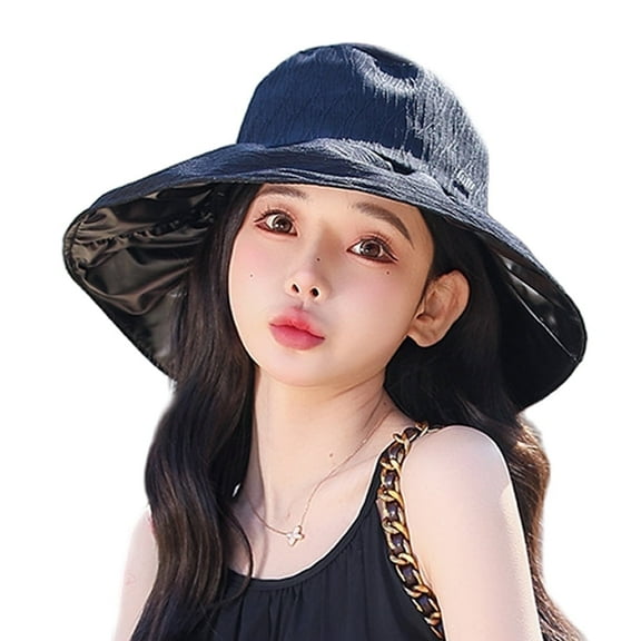 JSEMOY Sun Hats for Women UV Protection Gardening Hat ,Wide Brim Packable Beach Bucket Hat ,Protection Summer Hat-black