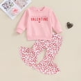 thumbnail image 5 of Douhoow 2Pcs Toddler Baby Girls Valentine's Day Sets 12M 18M 24M 3Y 4Y Long Sleeve Red Sweatshirt Heart Print Pants, 5 of 9