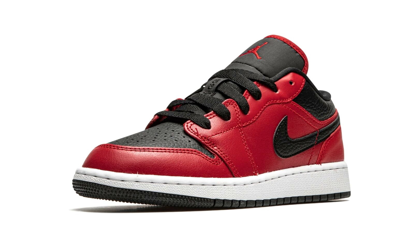 Air Jordan Big Kid's Sneakers - 1 Low 'Reverse Bred Pebbled Swoosh