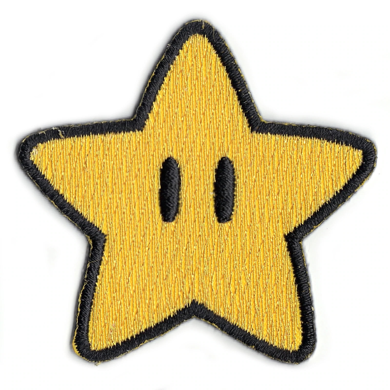GOLD POWER STAR SUPER MARIO BROTHER PATCH EMBROIDERED IRON/SEW ON APPLIQUE BADGE