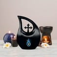 thumbnail image 7 of MUKTIVE Flaming Guitar Black Cremation Urns for Human Ashes Adult Man, Combo Sets Funeral Urn for Ashes for Women, Combo Sets, (1 Large 10 ", 4 Keepsake 3 "), 7 of 7