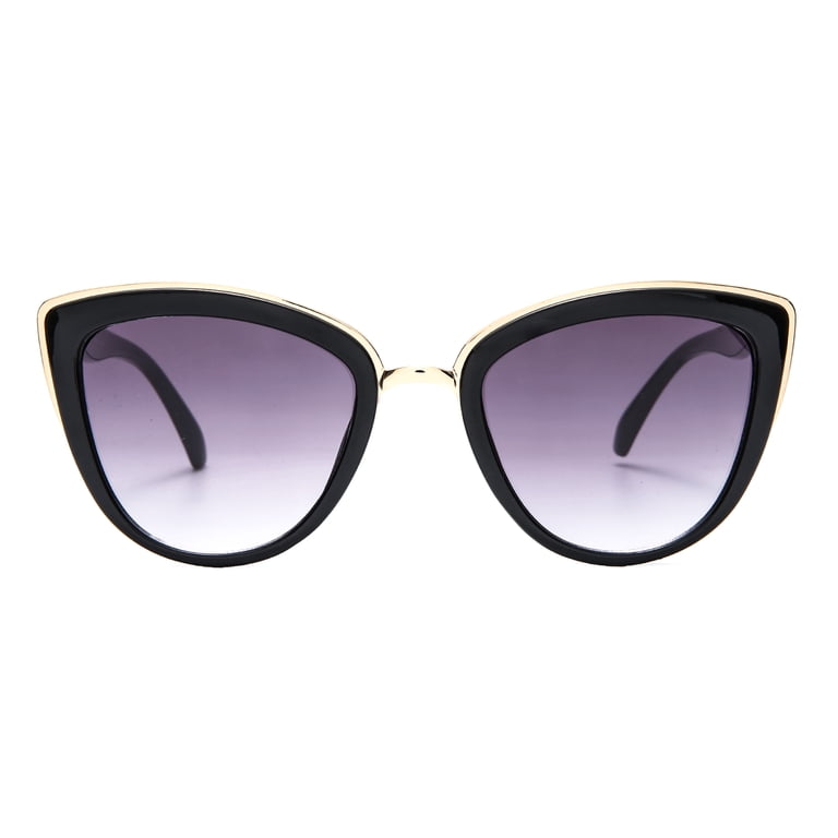 Women\'s Retro Oversized Cat Eye Sunglasses UV400 Protection Black-White Amazon.com: AIEYEZO Oversized Cat Eye Sunglasses for Women  main image 3