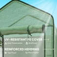 thumbnail image 5 of Outsunny 5 Tier Mini Greenhouse with Reinforced PE Cover, Small Portable Greenhouse with Roll-Up Zippered Door, Green, 5 of 9