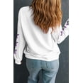 thumbnail image 6 of Women's White Sequin Mardi Gras Graphic Pullover Sweatshirt with Star Sleeve Design - [ZhiHiMeRi] | (US 20-22)2XL, 6 of 6