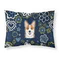 thumbnail image 1 of Carolines Treasures BB5105PILLOWCASE Blue Flowers Red Corgi Fabric Standard Pillowcase, 1 of 2