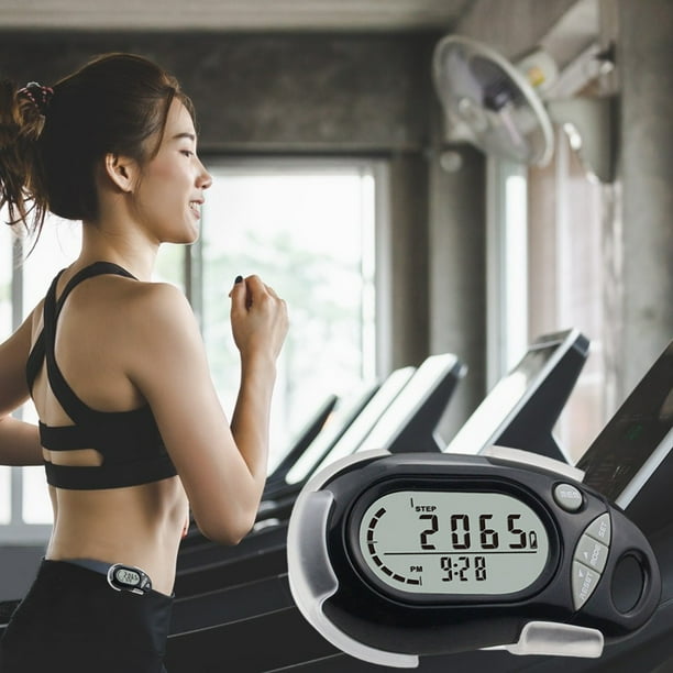 Ganfancp Podómetro para Caminar Pantalla Digital Lcd Pequeño Contador de Pasos Portátil para Caminar con Clip y Correa Suministros de Viaje Al Aire Libre Adecuado para La Mayoría de Las Personas a Us