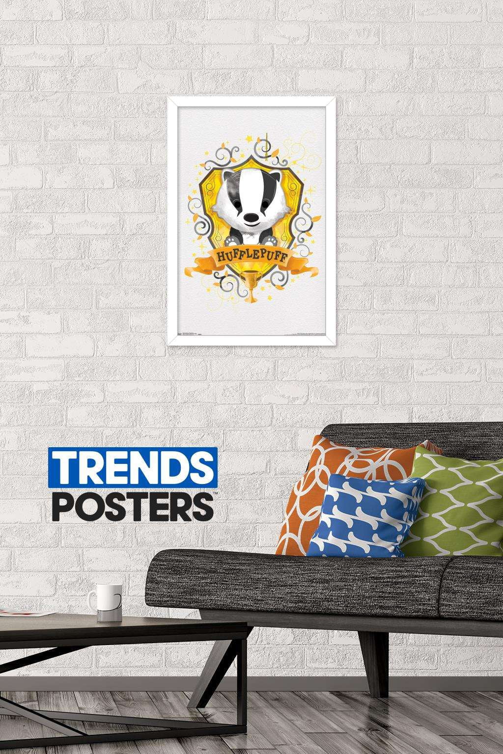 The Wizarding World: Harry Potter - Hufflepuff Charm Wall Poster, 14.725" x 22.375", Framed