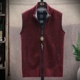 thumbnail image 2 of Ropa de hombre de cuello alto con cremallera, chaleco de negocios, suéter de punto azul sin mangas con cremallera, chaleco de cuello alto rojo para hombre, sudadera A, 2 of 5