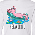 thumbnail image 4 of Inktastic Relaxolotl- Cute Axolotl on Summer Vacation Long Sleeve Youth T-Shirt, 4 of 5