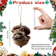 thumbnail image 3 of Pine Cone Animal Ornament, Woodland Acorn Forest Animal for Christmas Tree Decoration, 2D Acrylic Sleeping Animals Decor for Holiday Keepsake Gifts (3, Brown Raccoon), 3 of 5