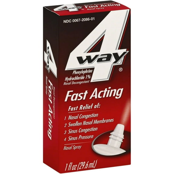 4-Way Fast Acting Nasal Spray 1 oz (Pack of 4)