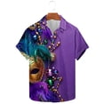 thumbnail image 2 of BiZtdJrK 90 Off Clearance Sale Mardi Gras Shirts for Men, Loose Fit Mask Print Button Up Hawaiian Shirts Casual Turndown Collar Blouses Plus Size Holiday Summer Top Multicolor 5XL, 2 of 6