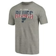 thumbnail image 2 of Men's Heathered Gray St. Louis Blues Freedom Tri-Blend T-Shirt, 2 of 3