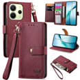 thumbnail image 1 of For Xiaomi Redmi Note 14 4G (164.84x78.15x8.16mm) Case RFID Blocking Zipper Pocket Leather Wallet Ph, 1 of 5