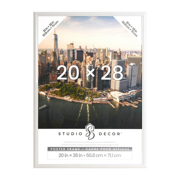 Studio Decor White 20" x 28" Poster Frames - Modern Wall Frame with Protective Plastic Front, Sized for Posters & Digital Images, Ready to Hang, 6 Pack