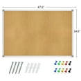 "Lockways Large Mounted Cork Board 48"" x 36"" for Office, Hanging Bulletin Board with Aluminum
