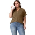 thumbnail image 5 of Cueply Plus Size Summer Tops for Women Short Sleeve v Neck Shirt Womens Casual Loose Fit Tunic Blouses, 5 of 7