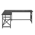 thumbnail image 5 of VECELO L-Shaped Computer Desk, Corner Writing Table Workstation for Home Office, Black, 5 of 8
