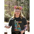 thumbnail image 3 of VILOVE Plus Size T Shirts for Women a Dream Is a Wish Your Heart Makes Graphic Tees Casual Short Sleeve Tops, 3 of 7