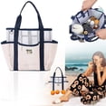 thumbnail image 1 of Mesh Beach Bag For Women Small Beach Bag Sandproof Foldable Swim Pool Bag With 8 Pockets For Travel, 1 of 5