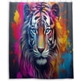 thumbnail image 2 of Coolnut Beautiful Colorful Tiger Shower Curtain Waterproof Fabric with 12 Hooks Bathroom Bath Curtain Set Polyester Fabric Machine Washable 60 x 72 Inch Home Decor, 2 of 6
