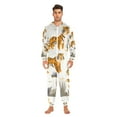 thumbnail image 2 of Cute Tigers Adult Onesie Pajamas Slim Fit Christmas One Piece Suit Pjs for Women and Men Hooded Zipper, 2 of 7