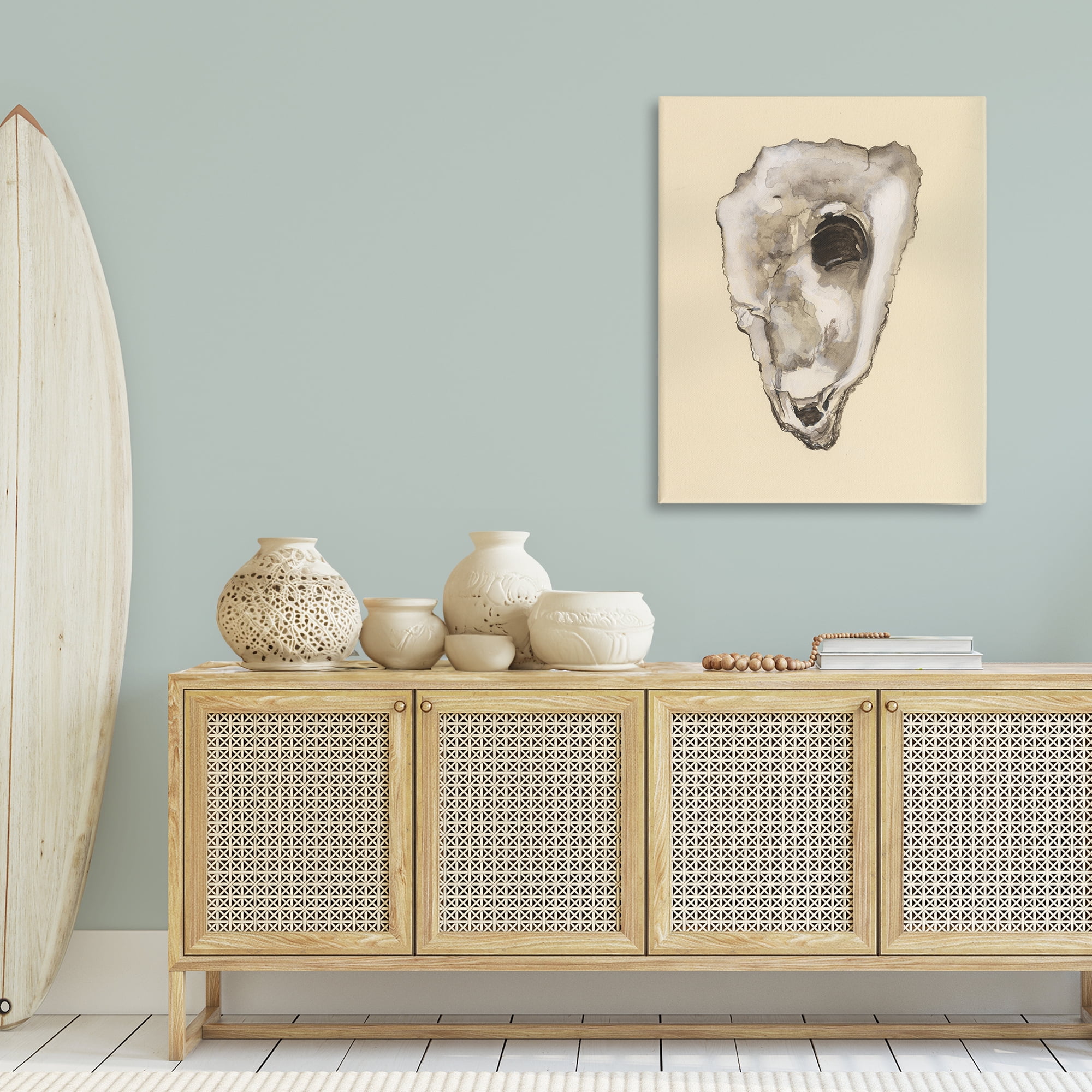 Stupell Industries Oyster Sea Creature Nautical & Beach Painting Wrapped Canvas Art Print Wall Art, 30 x 40