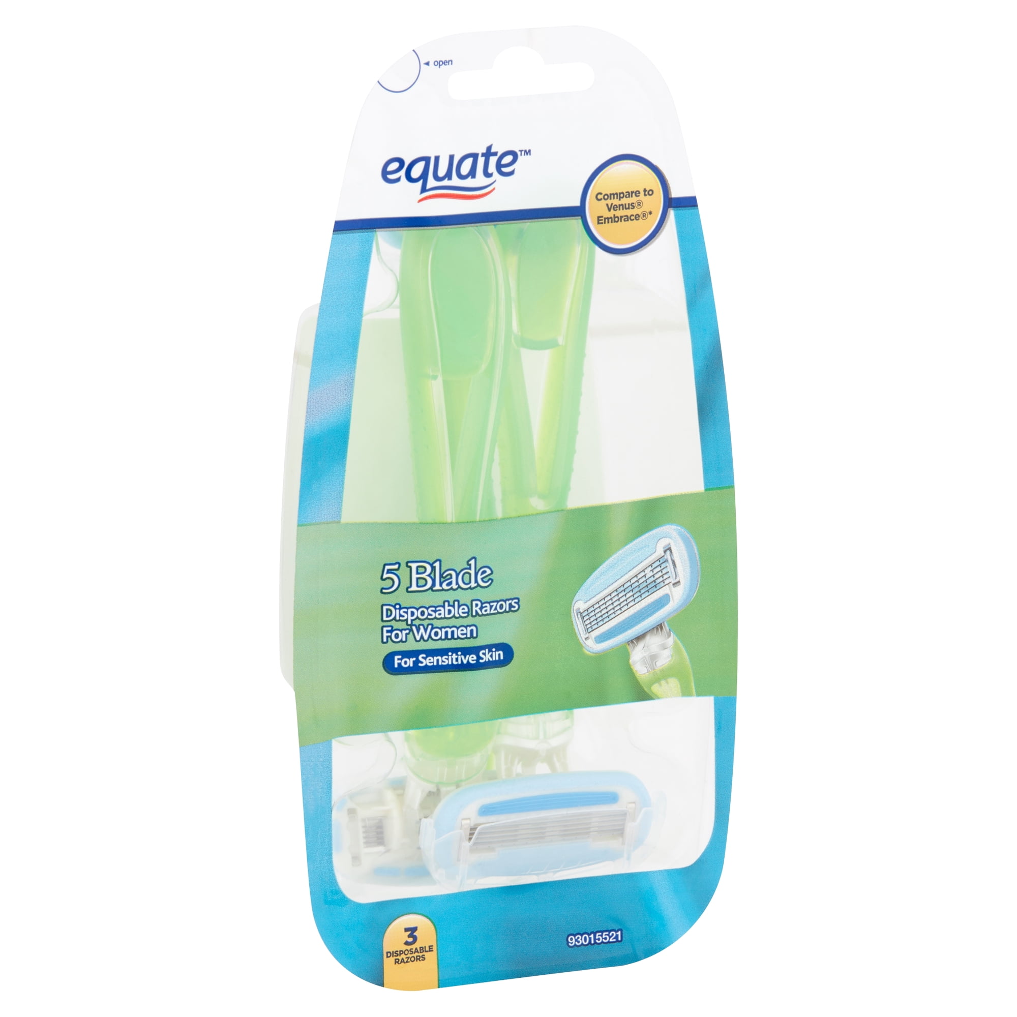 Equate 5 Blade Disposable Razors for Women, 3 Count