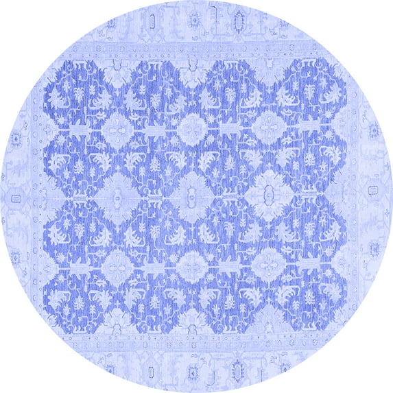 Ahgly Company Indoor Round Oriental Blue Traditional Area Rugs, 5' Round