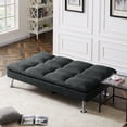 thumbnail image 4 of LUXMOD Relax Lounge Futon Sofa Bed Sleeper Dark Grey Fabric, 4 of 10