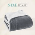 thumbnail image 2 of Elegant Comfort Throw Blanket, Reversible Sherpa Flannel, Ultra-Soft, Fuzzy, Plush- All season Lightweight Decorative Throw, 50 x 60 inches, Solid Sherpa Throw, Silver Gray, 2 of 5