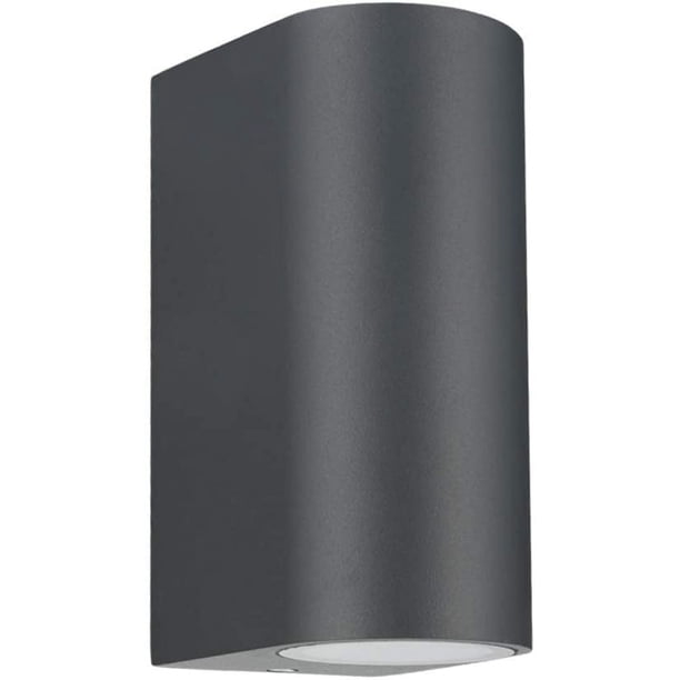 Aplique de pared para exterior, aluminio gris antracita, iluminación exterior vertical, IP44, resistente al agua, para jardín, patio, terraza, balcón, garaje.