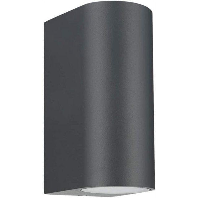 Aplique de pared para exterior, aluminio gris antracita, iluminación exterior vertical, IP44, resistente al agua, para jardín, patio, terraza, balcón, garaje.