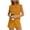 Yellow, variant on Two Piece Sets for Women Solid Color Short Sleeve Front Pleated Round Neck Top and Shorts Set