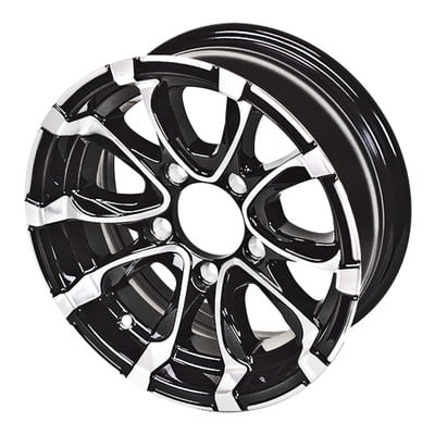 14x5.5 5-Lug on 4.5" RSR Aluminum Trailer Wheel - Black Inlay