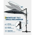 thumbnail image 5 of Huisuilinss Cantilever Umbrella,Patio Umbrella With Base Included,10FT Outdoor Windproof Offset Umbrella With 360-Degree Rotation,Market Sun Shade For Garden Pool Deck Backyard Beach, 5 of 8