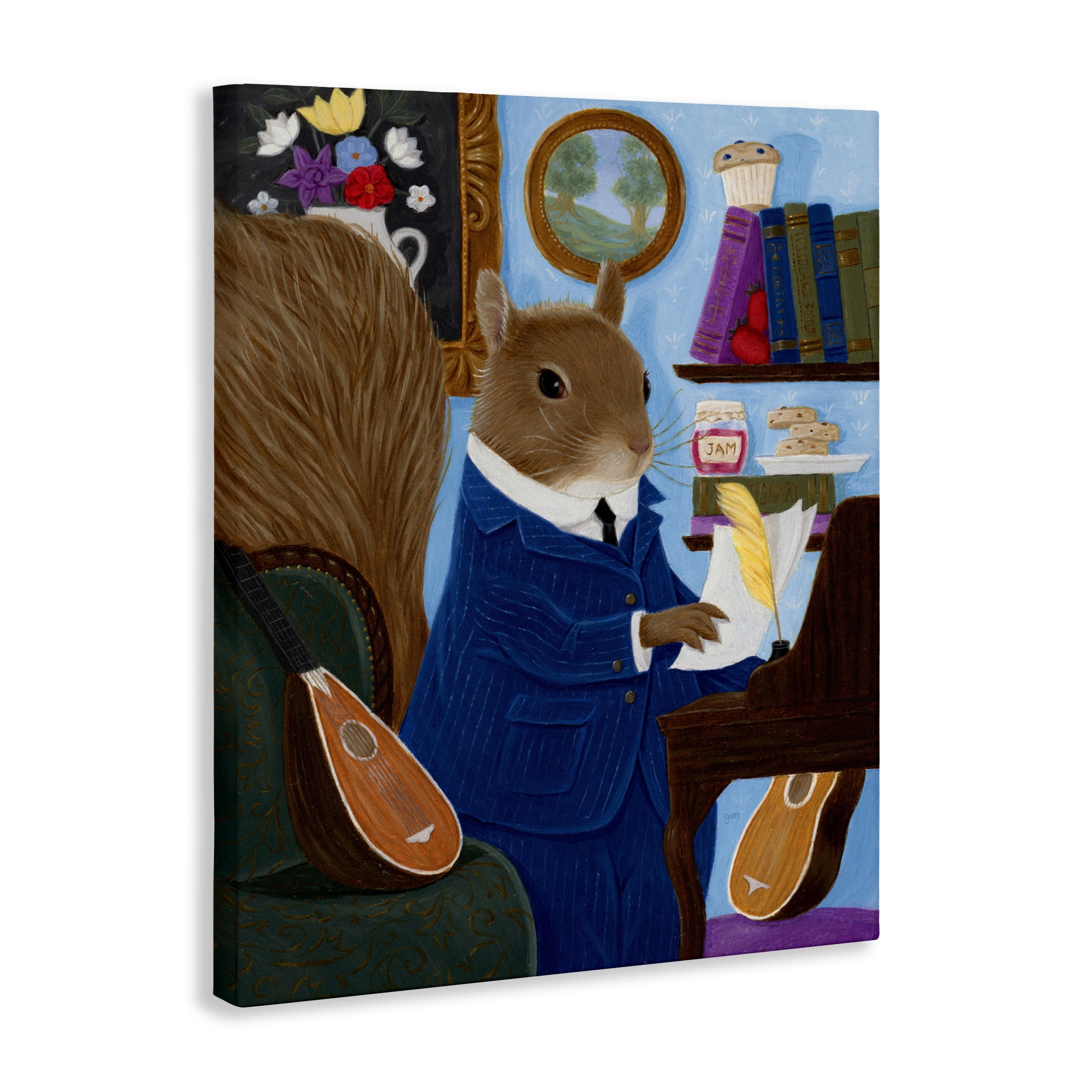 Stupell Industries Gentleman Squirrel Composing Canvas Wall Art, design by Gina Matarazzo