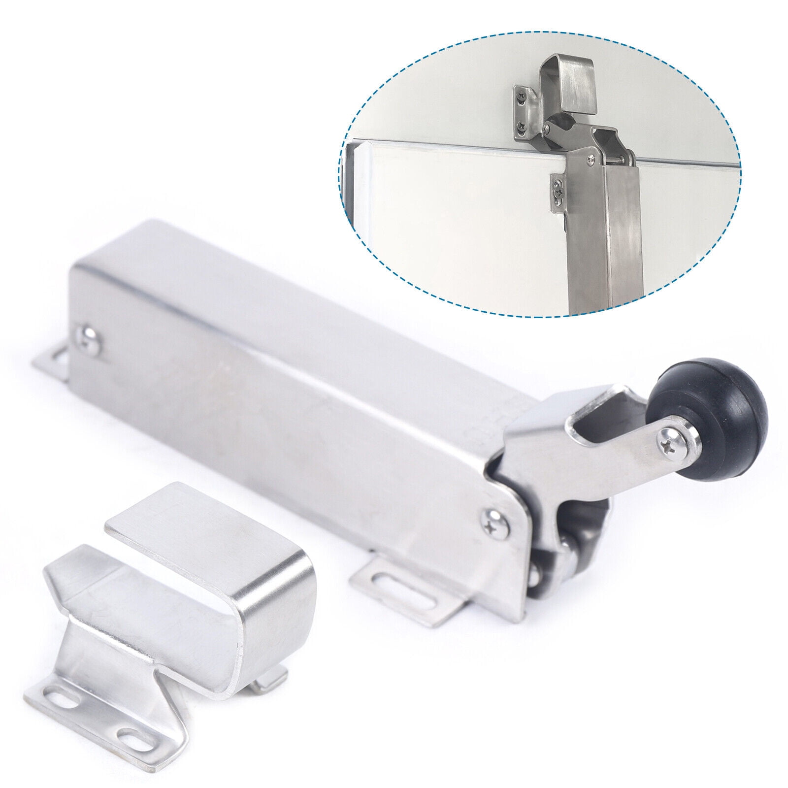 Hydraulic Freezer Door Closer Flush Offset with 3/4 inch Hook Stainless