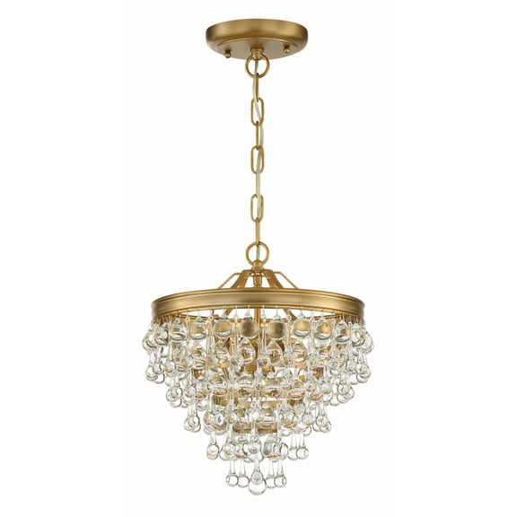 130-VG Crystorama Lighting Calypso - 3 Light Pendant in Traditional and Contemporary Style - 13 Inches Wide by 14.5 Inches High-Vibrant Gold Finish
