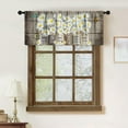 thumbnail image 2 of Vintage Daisy Kitchen Valance,Rustic Farmhouse Floral Retro Brown Wooden Board Spring Wildflower Farm Window Treatment for Bedroom Living Room Drapes 1 Piece,54x18 Inch, 2 of 4