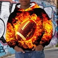 thumbnail image 2 of Gyujnb Youth Hoodie Sports Ball Print Cool Warm Versatile Pullover for Daily Sports Outings (Baby, Big Boys),7-8 Years, 2 of 3