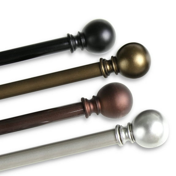 Central Design Products Steel 0.62" Modern Single Curtain Rod, Brown