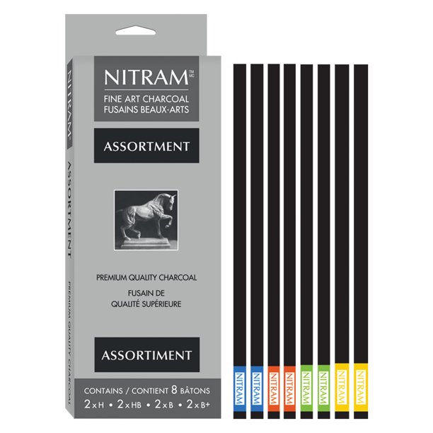 nitram stylus and soft charcoal sticks