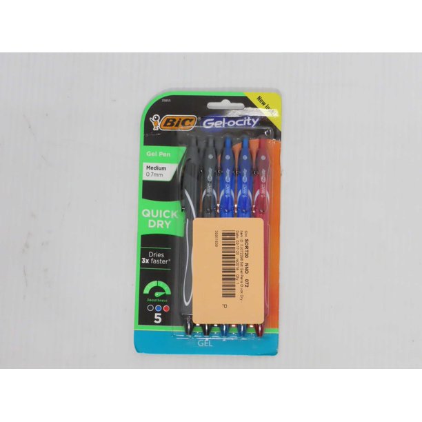 BIC 5ct Gel Pens Quick Dry Multicolor Multicolor