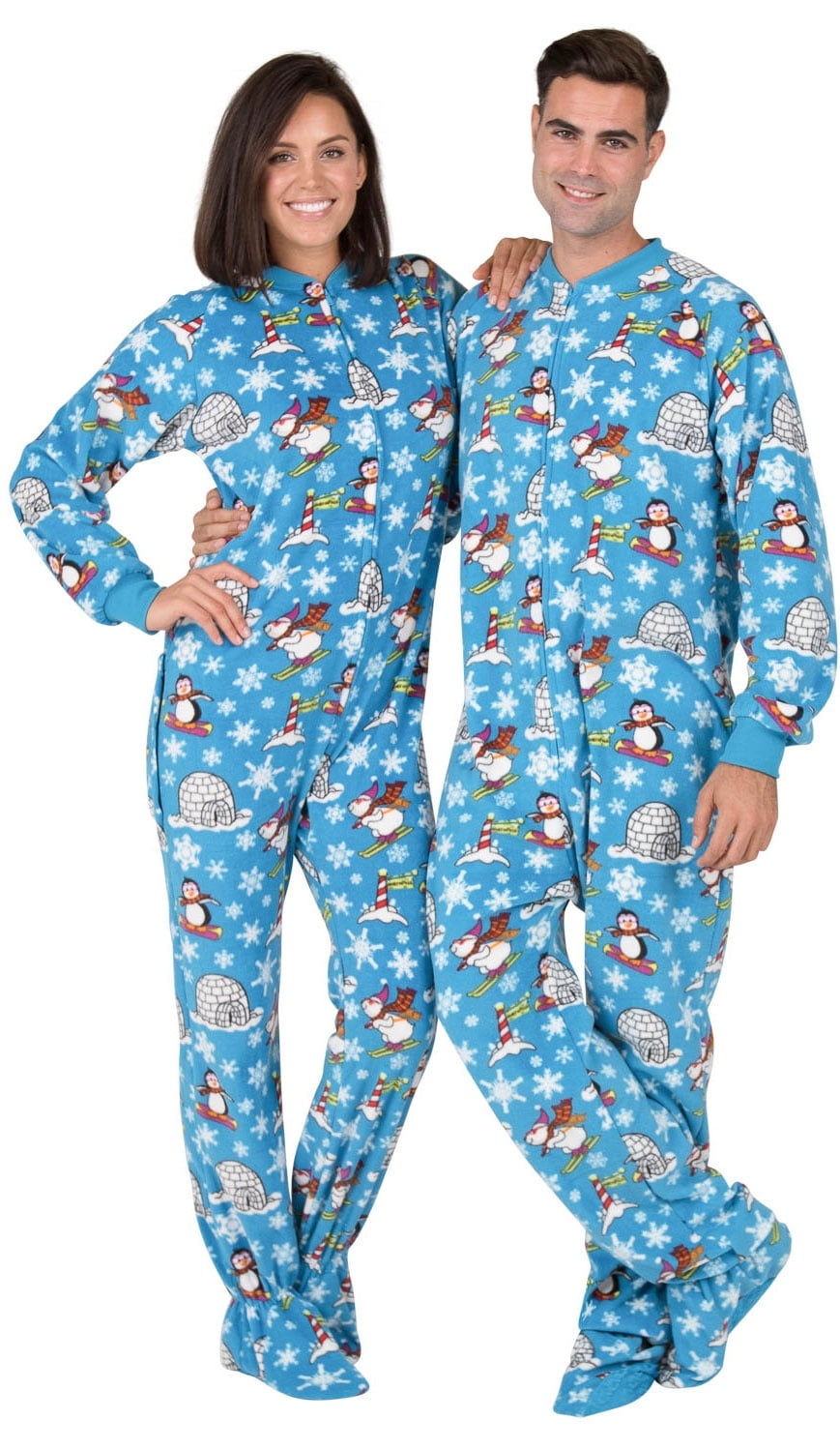 Footed Pajamas Footed Pajamas Winter Wonderland Adult Drop Seat