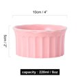 thumbnail image 3 of 8 Oz Ramekins, Creme Brulee Ramekins Oven Safe, Porcelain Souffle Dish-pink-Set of 2, 3 of 7